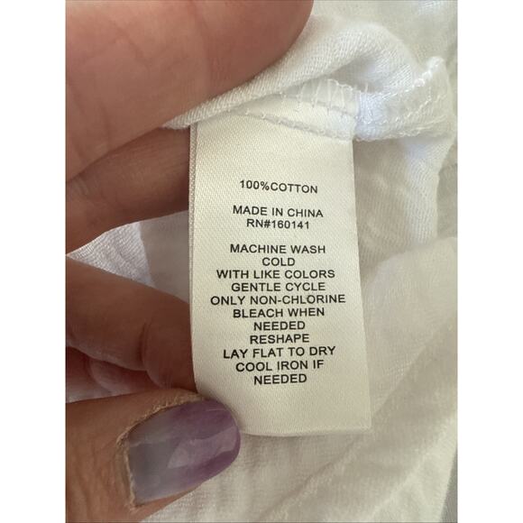 89th & Madison NWT Women’s L Boho Chic Waffle White Blouse Clean White Beach - Picture 7 of 11